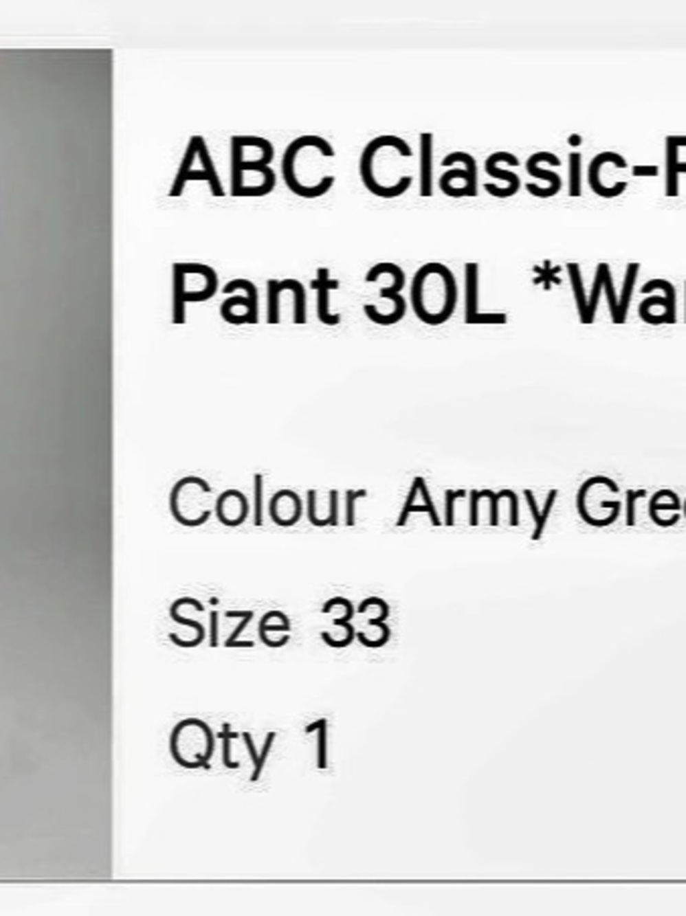 Lululemon ABC Classic-Fit 5 Pocket Pant Men's Army Green Pants Waist 33 length 3